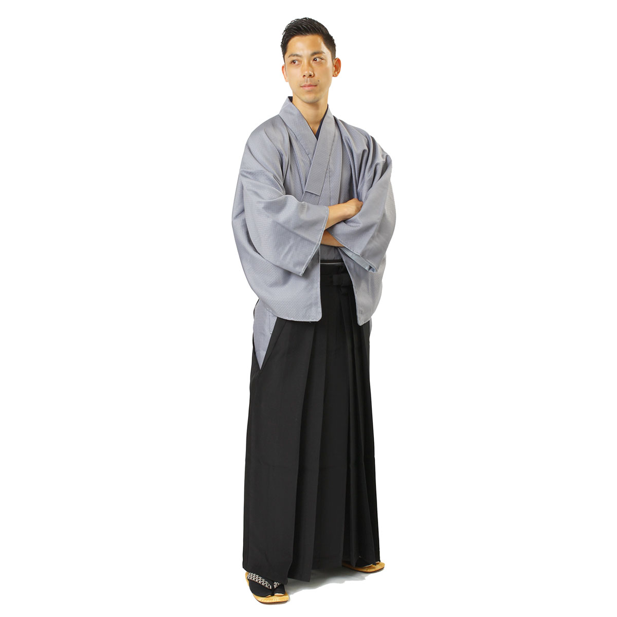 New HAKAMA Umanori Japanese Men's Traditional Kimono Gray L or LL Size ...