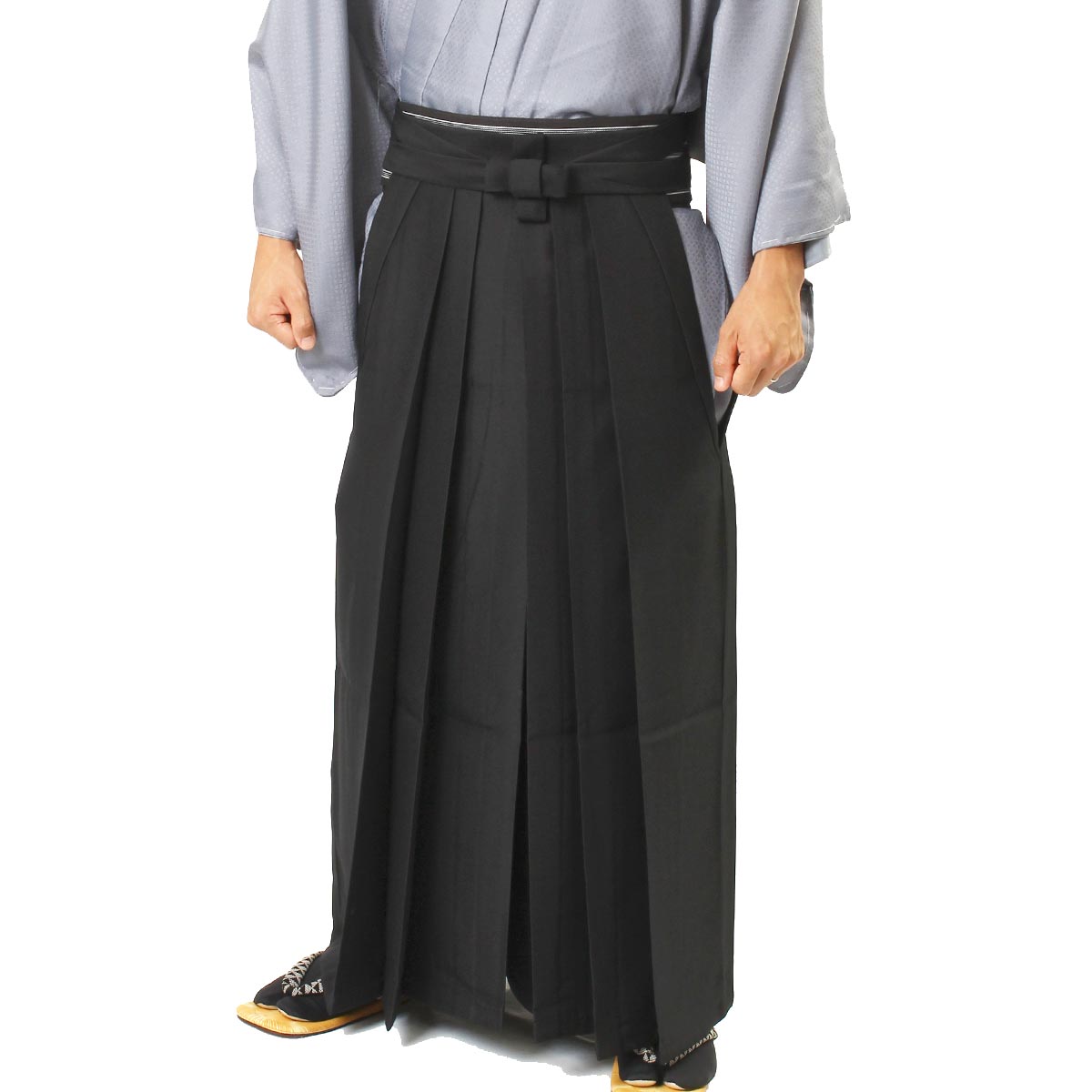 HAKAMA Umanori Japanese Men's Traditional Kimono Black L or LL Size 