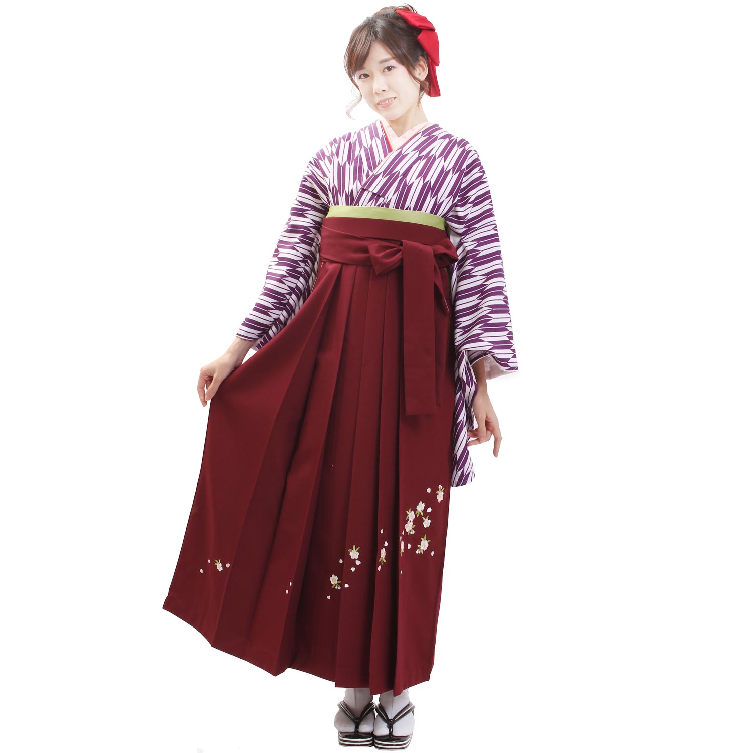 fuuka / Women Hakama Embroidered Red